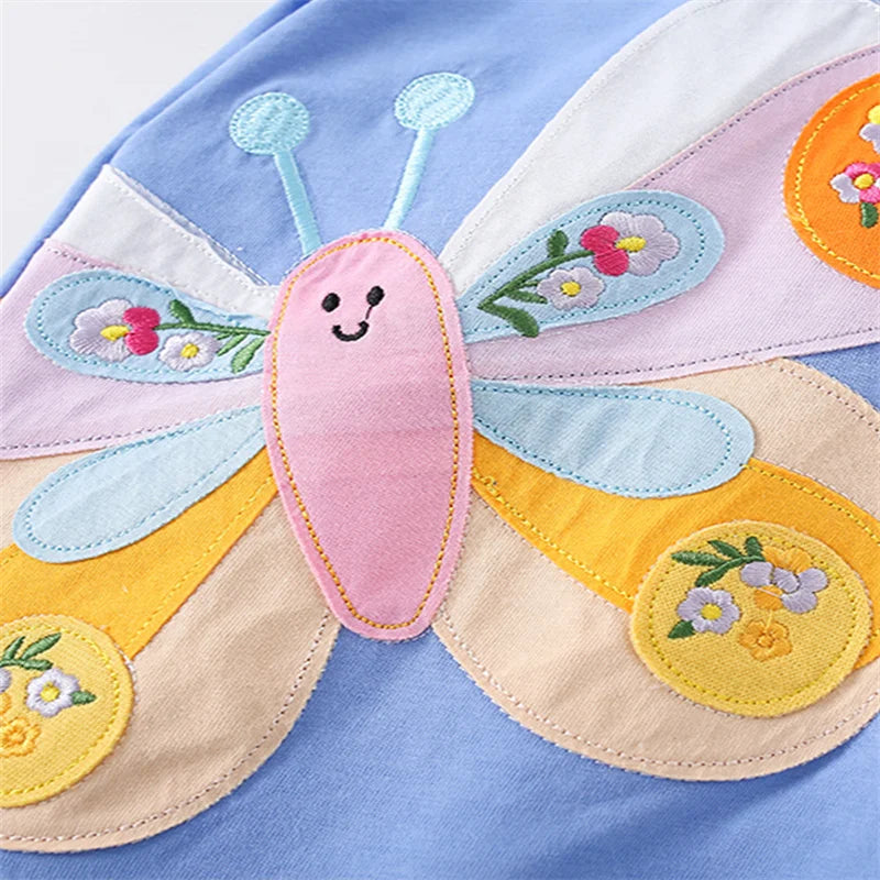 Short-Sleeve Butterfly Print Girls&