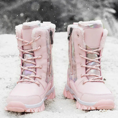 Long Plush Thickened High-Top Snow Boots for Kids childrensterritory
