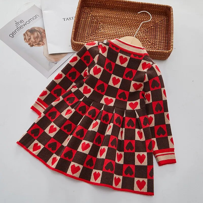 Kids Girls Fashionable Print Skirt Princess Sweater Dresses childrensterritory