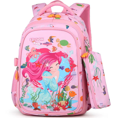 Waterproof Cartoon Print School Bags for Kids Boys, and Girls