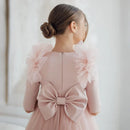 Tulle Flower Girl Dresses With Bow For Wedding Birthday