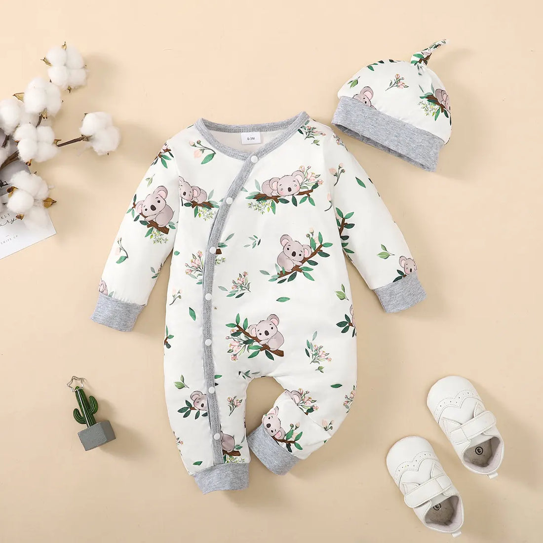 Baby Kids Cartoon Print Winter Bodysuit childrensterritory