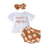 Baby Girl Letter Printed T-shirt with Flower Shorts and Hairband childrensterritory