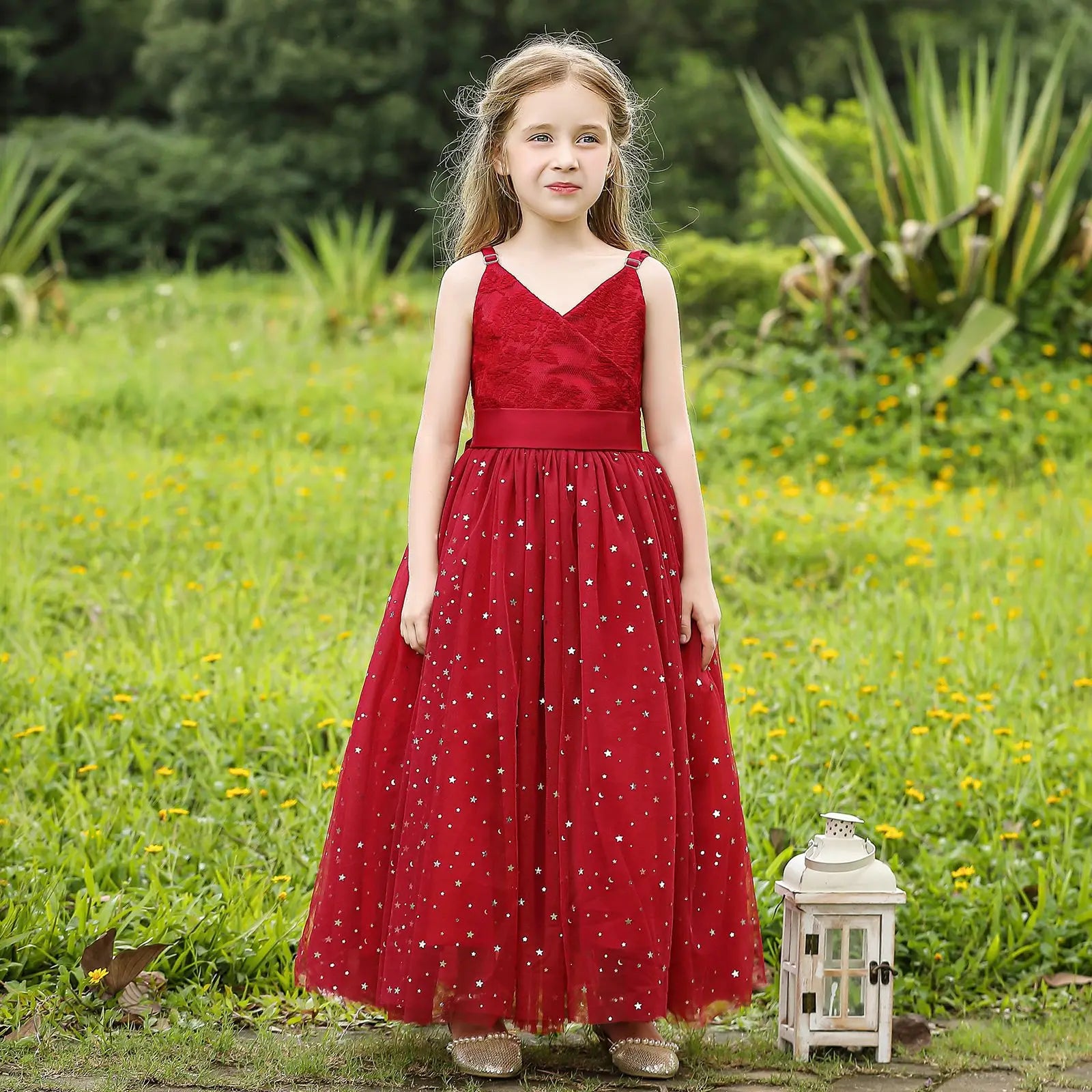 Kids Girls Puffy Sequin Embroidery Princess Party Dresses
