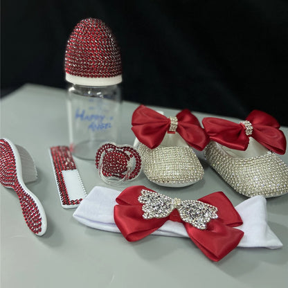 Luxury Keepsake Diamond Baby Bottles and Shoes Headband Set childrensterritory