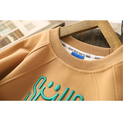Big Size Letter Smile Design Teenager Boys Sweatshirts childrensterritory