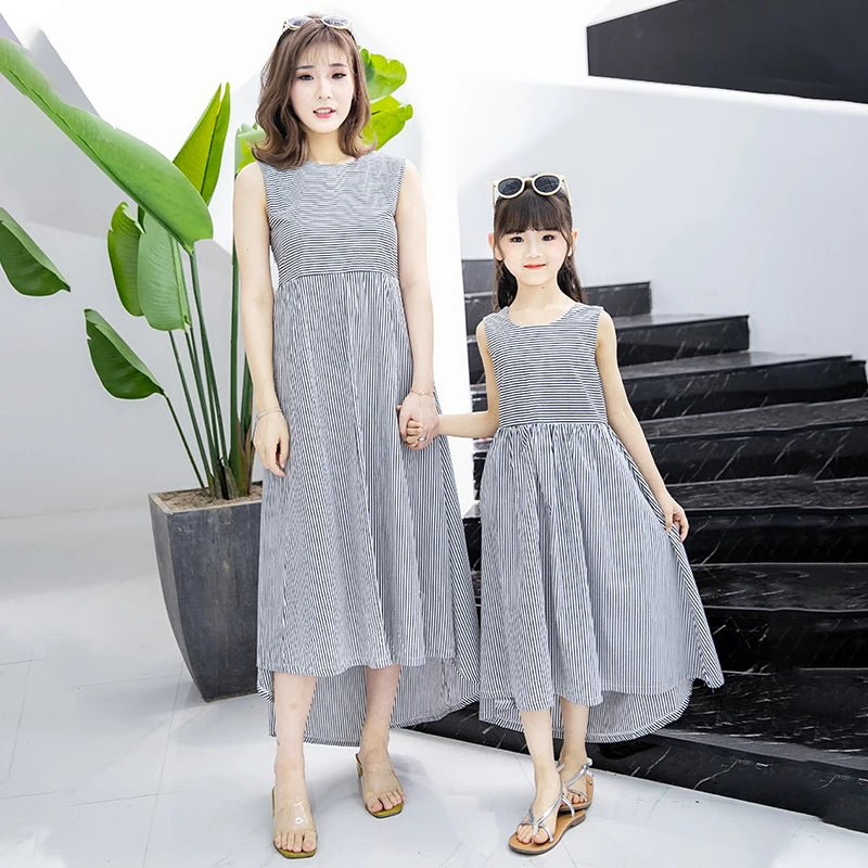 Mommy and Me High-Low Matching Party Dresses