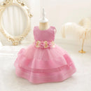 Baby Girls' Half-Sleeves Flower Design Party Dresses