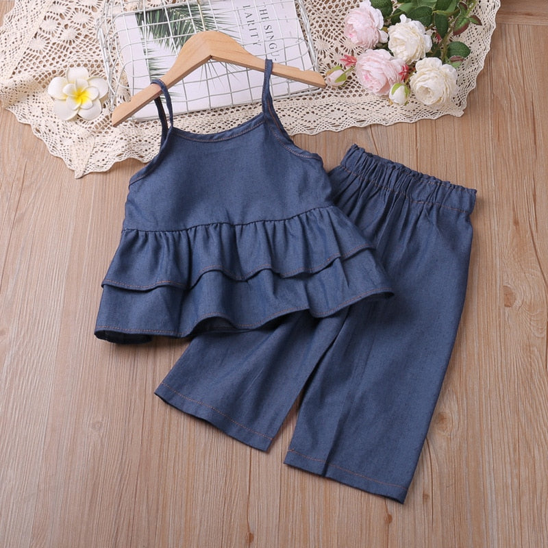 Kids Girls 2 Piece Trendy Summer Clothing Sets childrensterritory