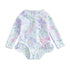Floral Print Baby Girl Backless Long Sleeve Swimwear childrensterritory