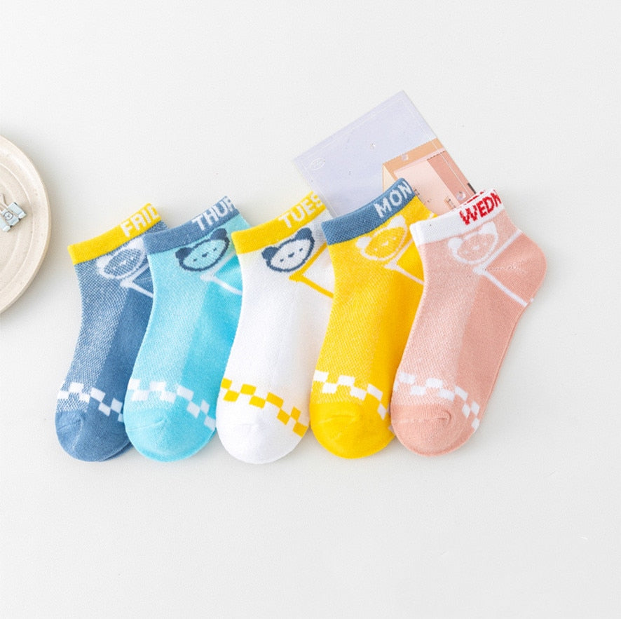 Baby/Kids 5 Pairs/Lot Breathable Casual Mesh Socks for Boy Girl childrensterritory
