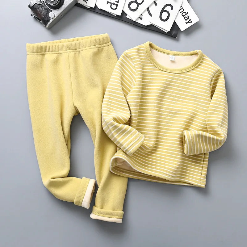 Thick Warm Long Sleeve Kids Pyjamas for Autumn Winter childrensterritory