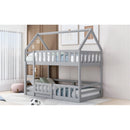 Fenced-in and Door-Equipped Twin-Over-Twin bunk bed