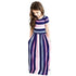 Striped Print Design Casual Summer Long Dress For Baby Girls childrensterritory