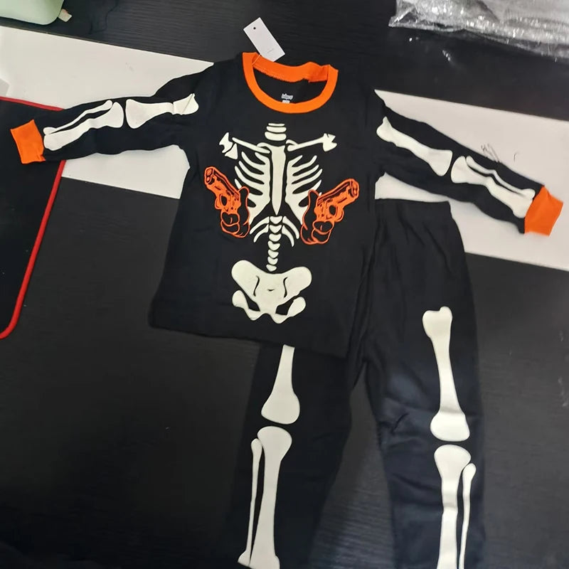 Long-Sleeved Cartoon Print Autumn Kids Clothing Set
