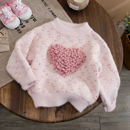 Warm Love Knitting Little Girls Sweater childrensterritory