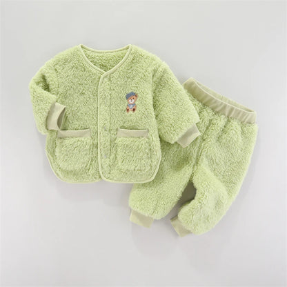 Kids Cartoon Design Long Sleeves Warm Clothing Set childrensterritory