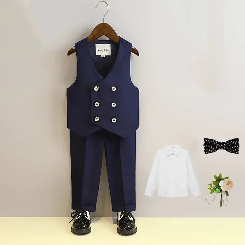 Kids Blazer Vest Pants Formal/Wedding Clothes Set