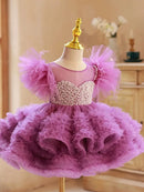 High-End Girls' Mesh Beading Design Princess Gown childrensterritory