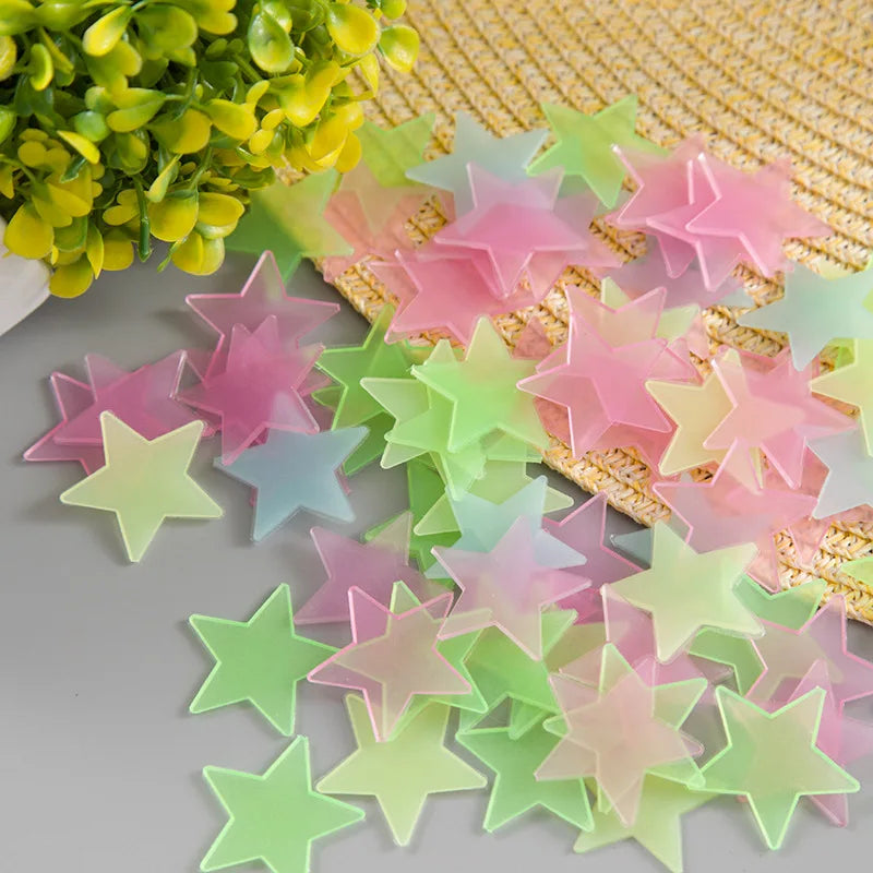 Glow in the dark Cartoon Butterfly Stars Wall Decals childrensterritory