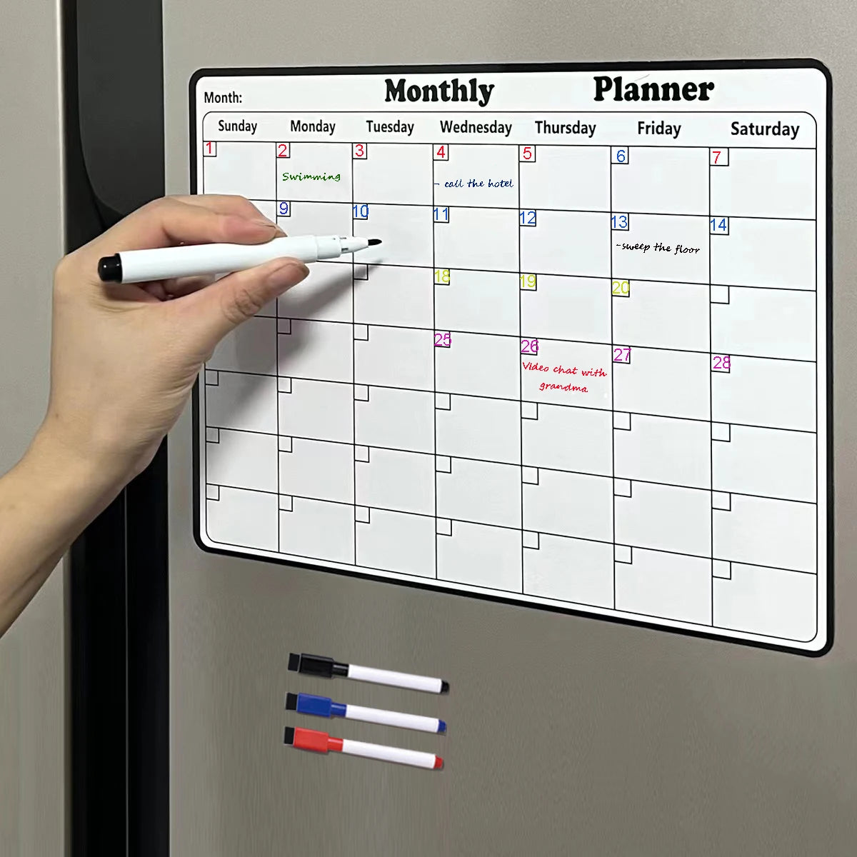 Magnetic Monthly Planner Refrigerator Whiteboard