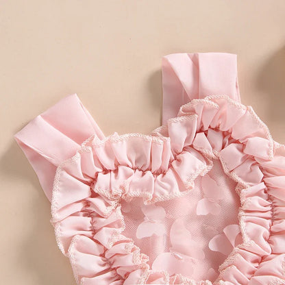 Baby Girls Backless Lace Design Jumpsuit Party Dress childrensterritory