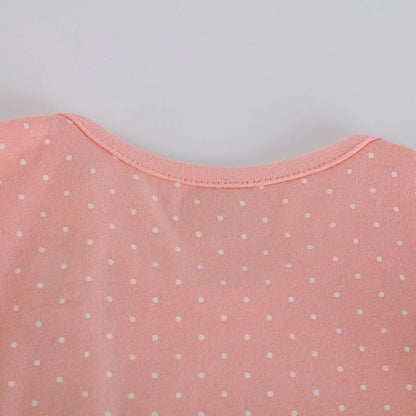 Cartoon Rabbit Embroidery Little Girls Cotton Tops for Summer childrensterritory