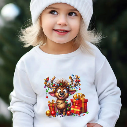 Boys &amp; Girls Elk Deer Print Christmas Sweatshirts childrensterritory