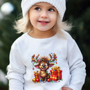 Boys & Girls Elk Deer Print Christmas Sweatshirts childrensterritory