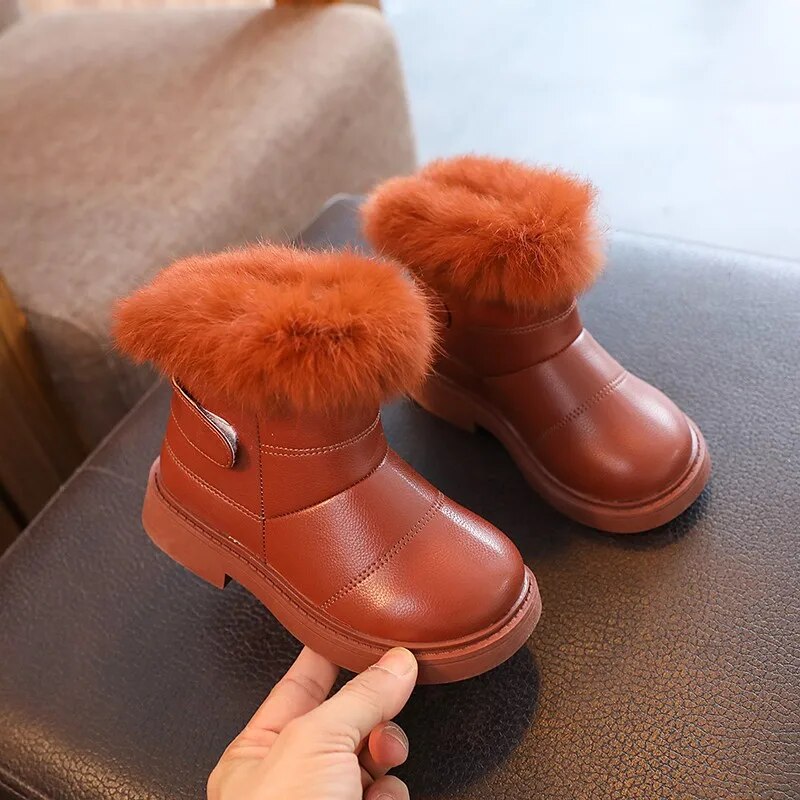 Little Boys Girls Casual Plush Winter Soft Boots childrensterritory