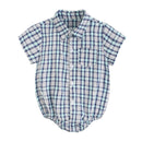 Plaid Cotton Baby Boys Short Sleeve Summer Bodysuit childrensterritory