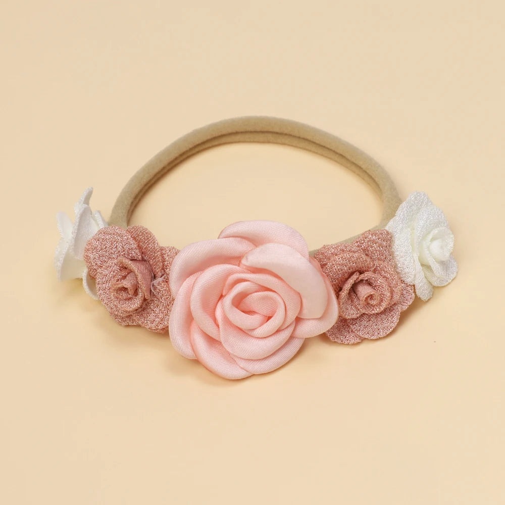 Flower Design Baby Girl Elastic Headband 3Pcs/Set