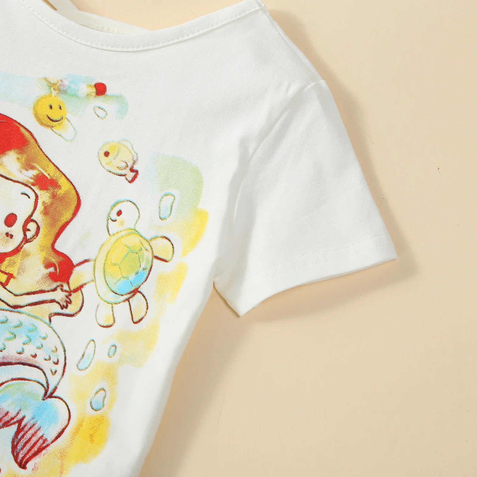 Baby/Kids Girls Cartoon Mermaid Top and Sequined Fishtail Skirt Set childrensterritory