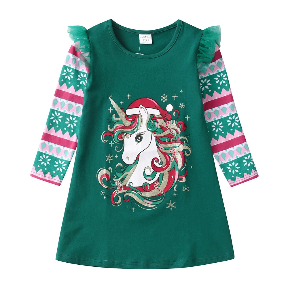 Girls Unicorn Printed Full Sleeve Straight Top childrensterritory