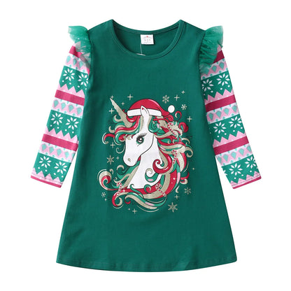Girls Unicorn Printed Full Sleeve Straight Top childrensterritory