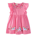 Cartoon Embroidery Design Kids Girls Summer Dresses childrensterritory