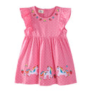 Cartoon Embroidery Design Kids Girls Summer Dresses childrensterritory
