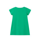 Girls Short Sleeves Fox Animals Print Summer Dresses