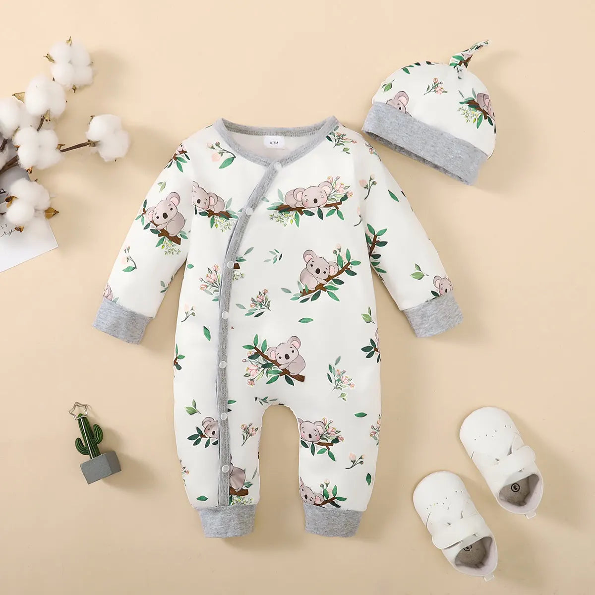 Baby Kids Cartoon Print Winter Bodysuit childrensterritory