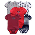 Short Sleeves Cartoon Print Soft Bodysuits For Baby Boys And Girls childrensterritory