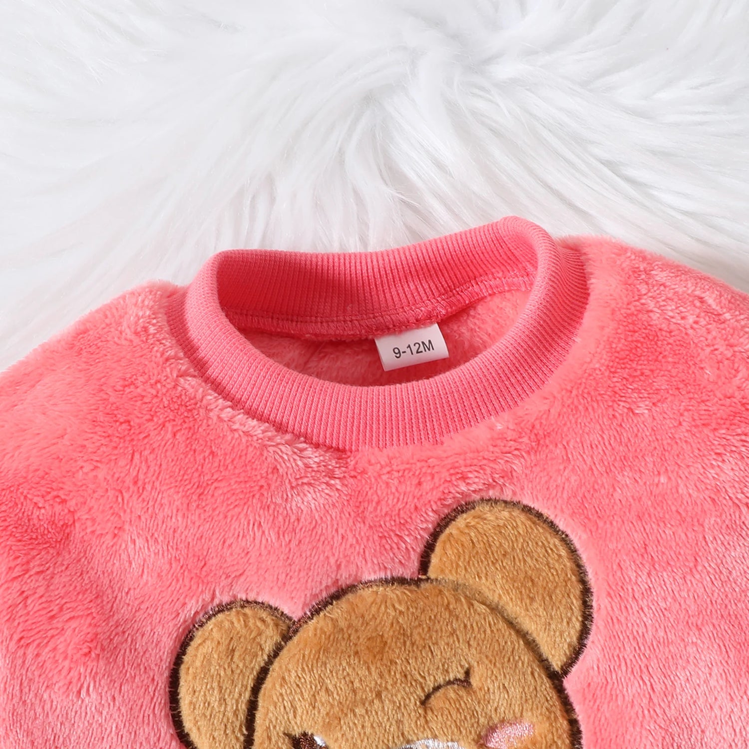 2PCS Baby Warm Coral Plush Teddy Bear Design Clothing Set childrensterritory
