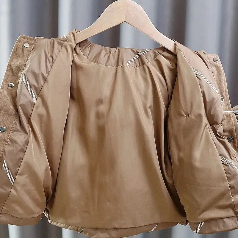 Girls’ Long-Sleeved Puffer Winter Coat