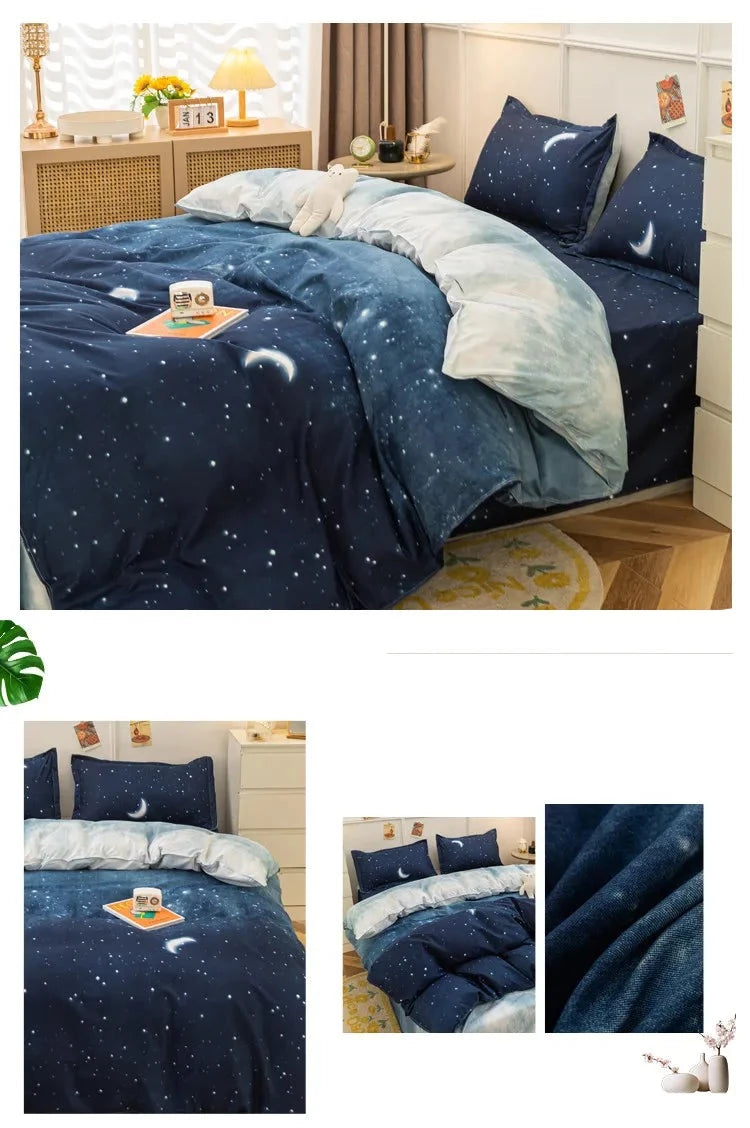 3/4-piece Cartoon Floral Print Soft Bedding Set For Home childrensterritory