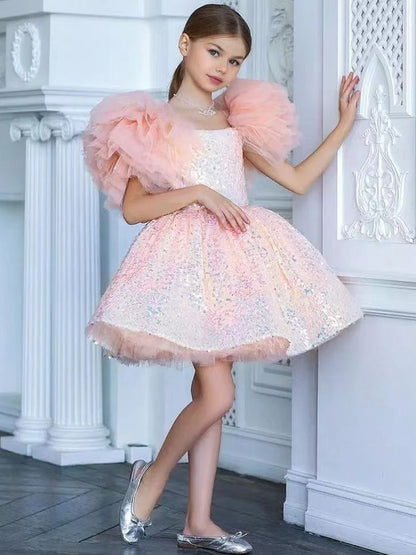 Baby/Kids Glitter Flower Girl Pink Dress for Prom/Wedding childrensterritory