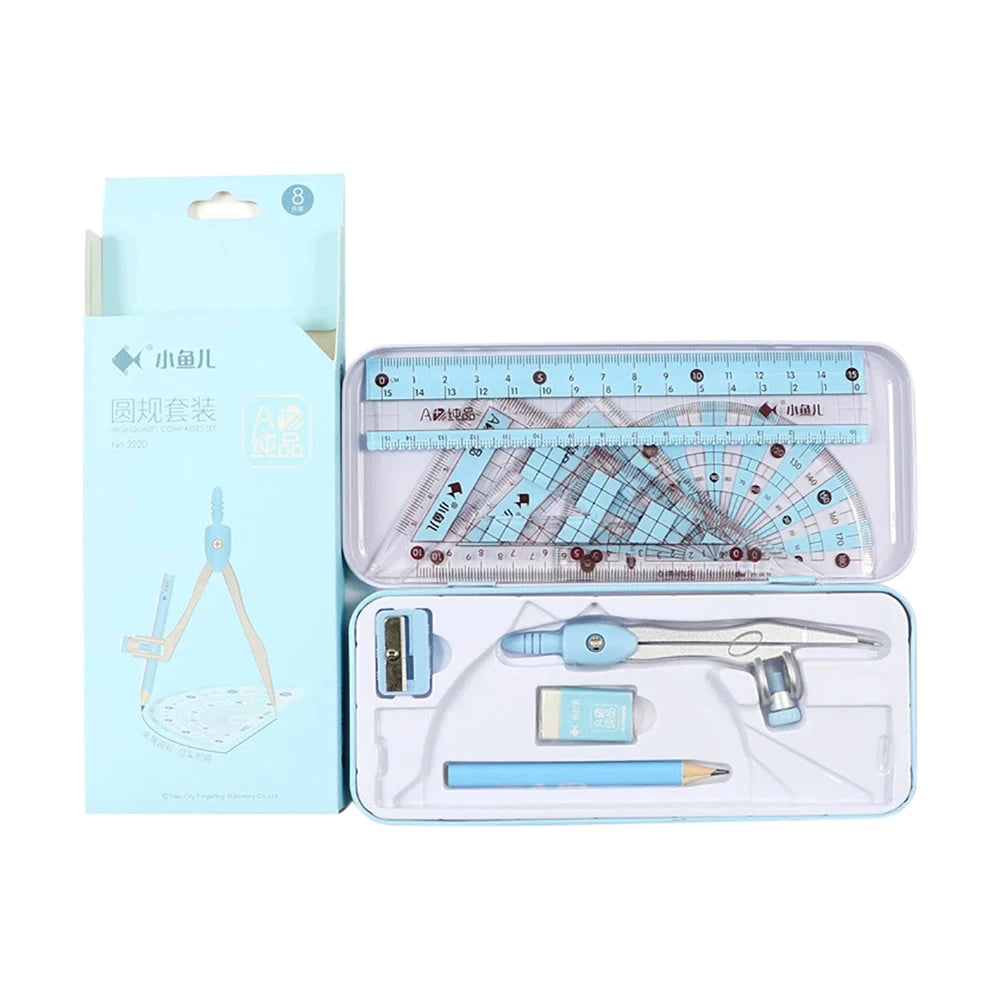 8Pcs Student Mathematical Drawing Stationery Set childrensterritory