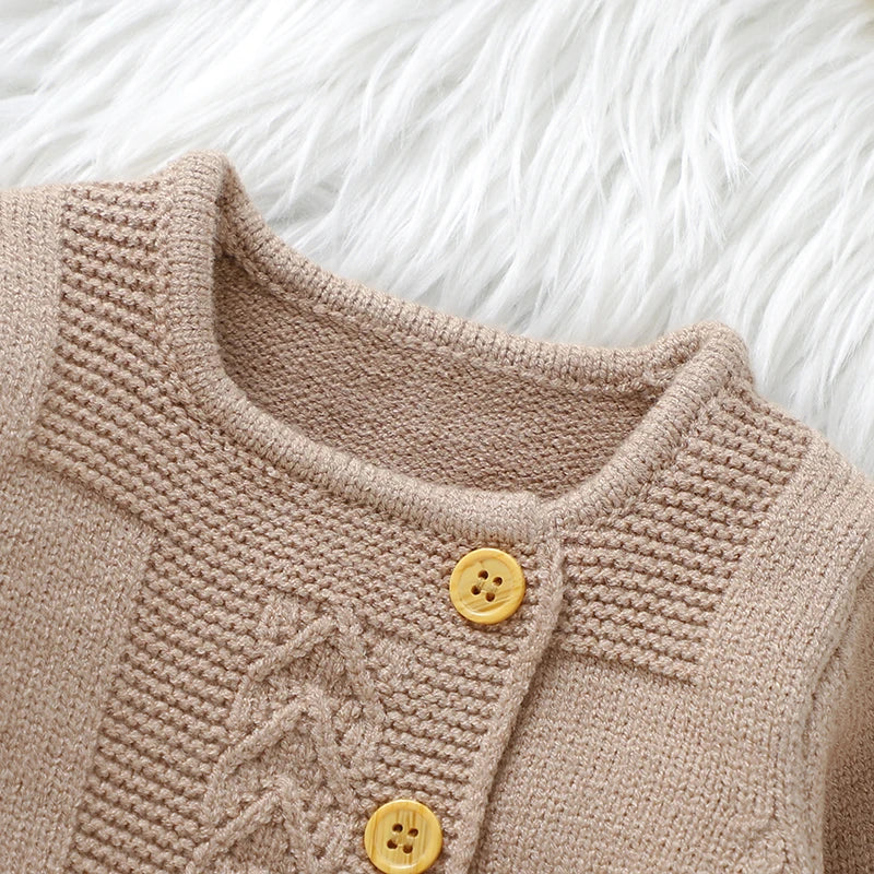 Full Sleeves Solid Colour Baby Girls Clothing Set childrensterritory