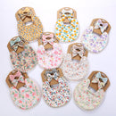 4Sets/Lot Floral Infant Burp Clothes with Bow Tie Headband childrensterritory