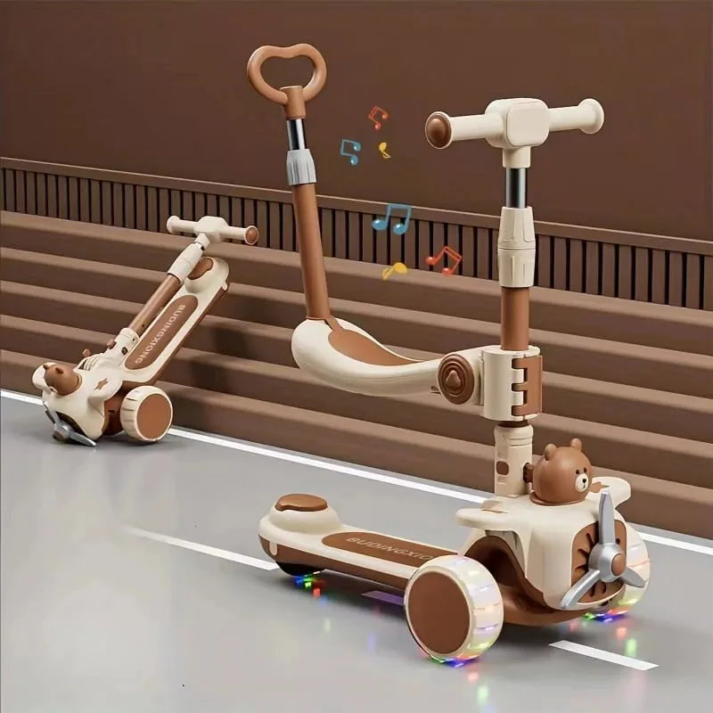 3-in-1 Outdoor Ride On Toys Push Scooter for Toddlers childrensterritory
