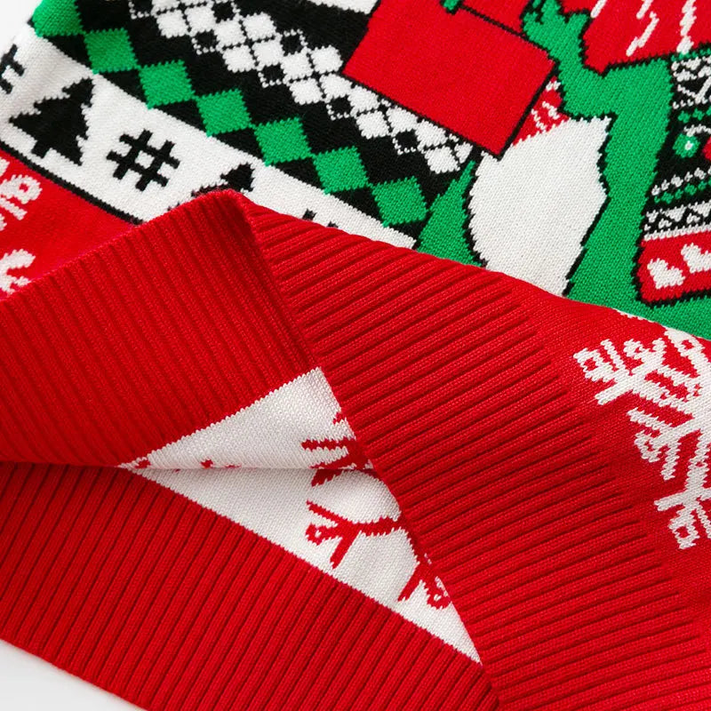 Kids' Long-Sleeved Christmas Print Winter Sweater