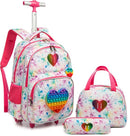 Kids 3pcs Rolling School Backpack Set with Lunch Bag and Pencil Case childrensterritory